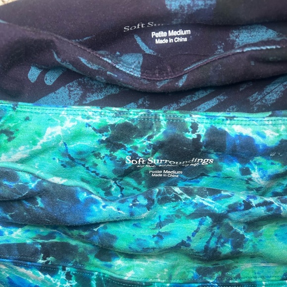 Soft Surroundings (lot of two )Teal and Black Petite Medium Leggings - Picture 11 of 11